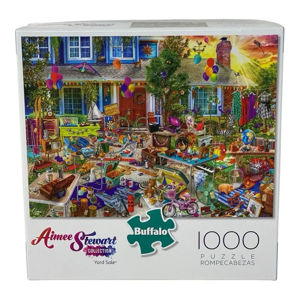 Buffalo Games Aimee Stewart Yard Sale 1000 Pc Jigsaw Puzzle Colorful Collage